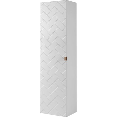 Mobile bagno, Bianco opaco, 35 x 136 x 27 cm, maniglie dorate