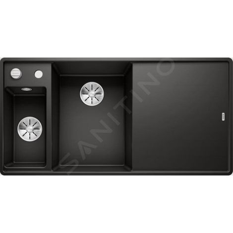 Blanco Axia III 6 - Évier en silgranit, 990x500 mm, avec commande de vidage et accessoires, noir 525852 (1/5)
