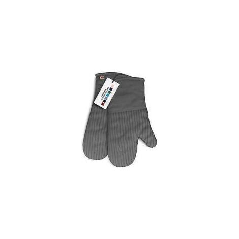 Guanti da cucina resistenti al calore, set da 2 guanti di alta qualità, design ergonomico con grip per una presa sicura, grigi, presa extra grazie alle strisce d-Crezuo
