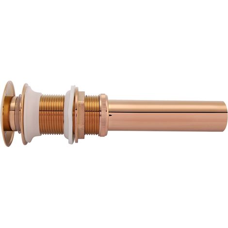 G1 1/4" Messing-Waschbecken-Ablaufgarnitur ohne Überlauf (Roségold) (1/5)