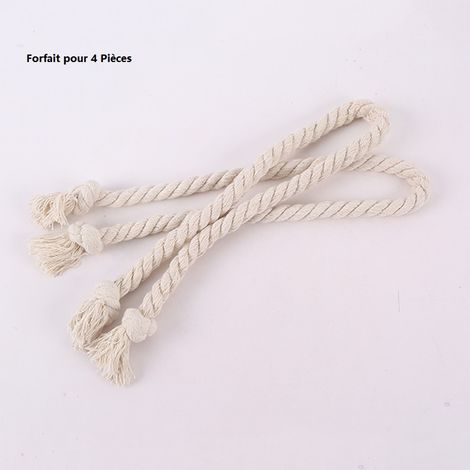 MINKUROW Fermatenda Per Tende Corda Di Cotone 2 Paia Corda Di Cotone Con Fibbia A Maglia Corda Per Tenda Da Finestra A Maglia A Mano Per Decorazione Soggiorno O Camera Da Letto - 80 Cm Beige (1/5)