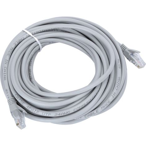 Câble Ethernet Gris Cat5E 100M Fils de Saut Ordinateur RJ45 Cuivre Sans Oxygène 10 Mètres (1/5)