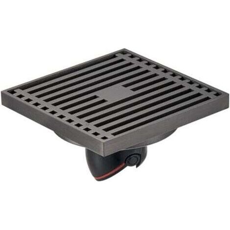 Drain de sol carré pour salle de bain et douche, 10x10 cm, piège à déchets, grille, filtre à déchets, drain de sol magnétique droit à usage unique (1/3)