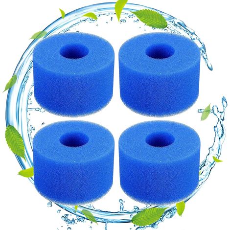 4er-Set Schaumstoff-Poolfilter Filter für Intex Typ S1 – Schaumstofffilter für Spa, Schwimmbad – Wiederverwendbar und waschbar – Filterschwamm Typ S1 (1/5)