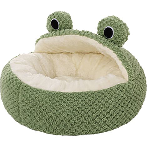 Lit pour chat grenouille verte lavable antidérapant fond imperméable confortable mignon chien chaton dormant pour la maison demi-hangar Design S (40x40x20cm/15.75x15.75x7.87in, animaux de moins de 11l (1/5)