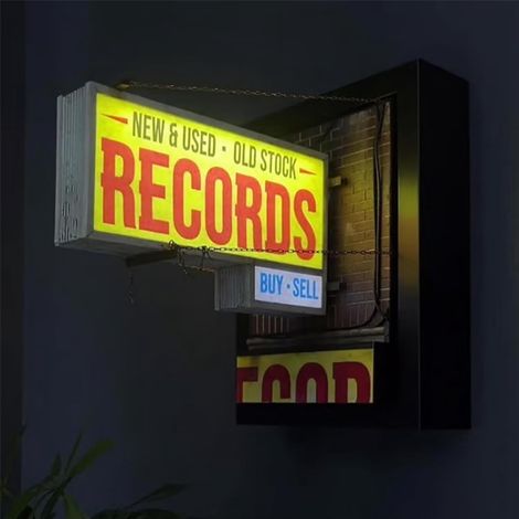 Luminaire Murale Record Store - Signal Rétro En PVC Avec Éclairage LED Jaune - Décoration Pour Salle De Musique Ou Studio - 1 Pièce (1/5)
