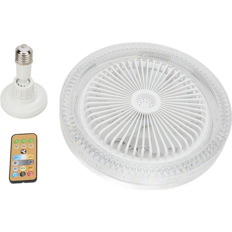 Ventilateur plafond avec éclairage LED télécommande 3 vitesses style moderne cristal culot E27 (1/2)
