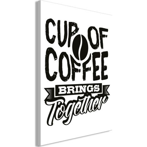 Tableau Imprimé "Cup of Coffee Brings Together" 60 x 90 cm (1/2)
