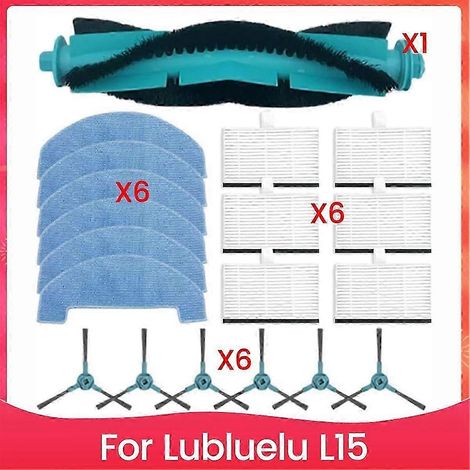 Pièces de rechange pour aspirateurs Lubluelu L15 : brosse latérale principale, filtre HEPA et lingette de nettoyage (1/5)