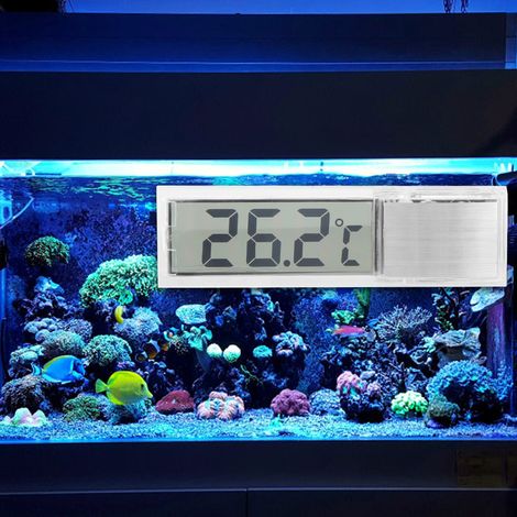 Thermomètre électronique 3D LCD transparent numérique pour aquarium, mesure de la température de l'eau de mer (1/5)