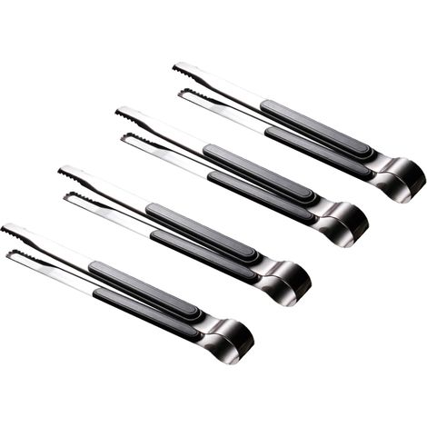 Pince de cuisine en acier inoxydable, pince de service pour la cuisson, pince alimentaire en métal avec poignée ergonomique antidérapante (gris clair) (1/5)