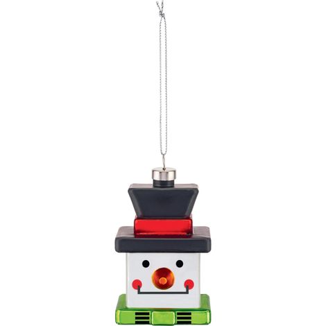 Snow Cube GJ02 3 - Décoration de Noël de Design Vintage, Représentant un Bonhomme de Neige, en Verre Soufflé Décoré à la Main, Multicolore (1/5)