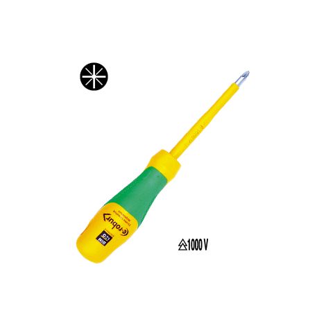 E-ROBUR - 221103 - Tournevis Pozidriv® isolé 1000 v n°0, 3,0x60 mm