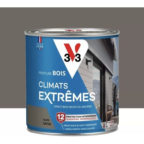 Peinture bois V33 Climats Extrêmes Satin Taupe 0,5 L (1/3)