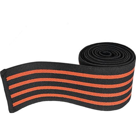 Genouillère Élastique Ajustable Respirante Douce Bande de Compression pour Sport Extérieur 3,1 x 70,9 pouces Orange (1/5)