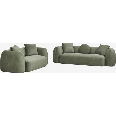 SKLUM Wohnzimmer-Set mit 2-teiliger modularer Sofagarnitur und Sessel in Coco Chenille                                   
