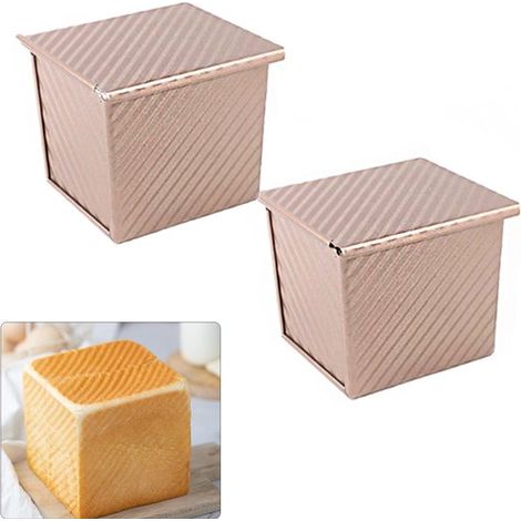 Teglia da forno in 2 pezzi, tostiera, scatola per toast, teglia da forno in acciaio al carbonio, teglia quadrata per pane, stampo per pane, facile da sformare. (1/5)