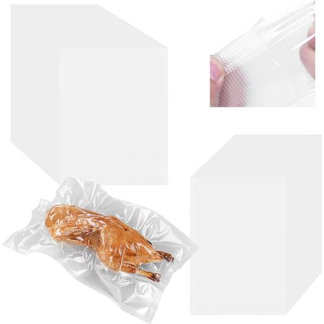 Lot de 100 sacs sous vide pour aliments, 15 x 25 cm et 20 x 25 cm, compatibles avec les machines à emballer sous vide courantes, accessoires pour appareils de soudage (1/5)