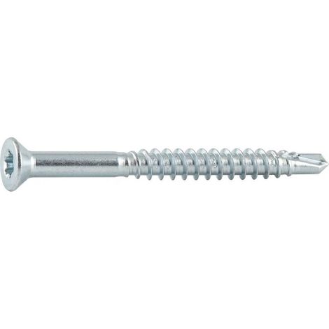 100 Vis De Construction À Tête Large Ct 06100 - 6X100 mm T30 Zingué Blanc - D-Work