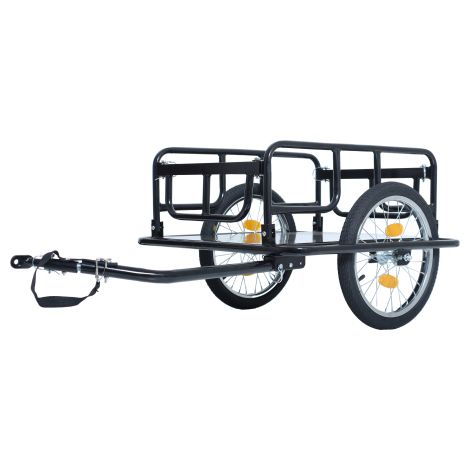 Remolque de carga para bicicleta: remolque robusto con capacidad de carga de 50 kg y acoplamiento universal, remolque para bicicleta con ruedas de 16 pulgadas y reflectores para compras, viajes y tran (1/5)