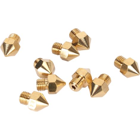 Lot de 10 buses en laiton MK8 0,4mm pour imprimante 3D CR-10 Pro, pointes d'extrudeur compatibles (1/5)