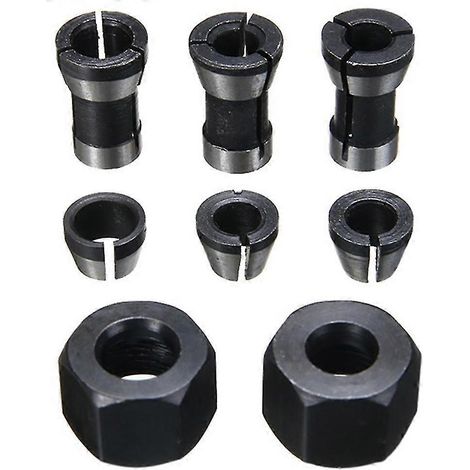 Jeu de 8 pinces de serrage de haute précision (6 mm/6,35 mm/8 mm) pour machines à graver, à rogner et à fraiser. (1/5)
