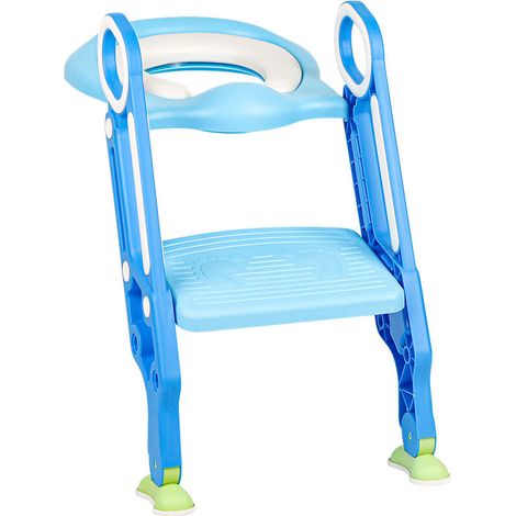 Siège Toilette Enfant Pliable et Réglable, Réducteur de Toilette Bébé pour D'apprentissage à la Propreté,Réducteur de WC Pour Enfant -bleu (1/5)
