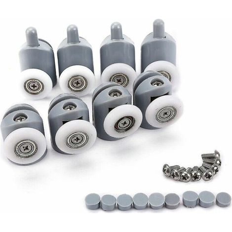 royaluxe - 8x Rouleau Double Rouleau Roulette Porte Douche Salle De Bains - Rouleau Diamètre 25mm (1/5)
