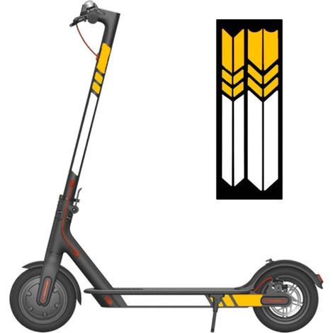 Reflektierende Dekoraufkleber für Xiaomi-Scooter (gelb und silber) (1/2)