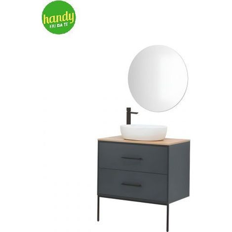 Composizione bagno sospesa Venus Feridras 80 cm verde petrolio