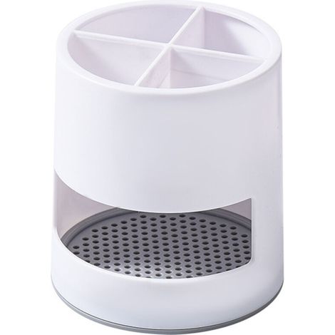 Soporte para cepillos de dientes pequeño, resistente, ventilado y antimoho para guardar en el baño, color blanco - Crezuo