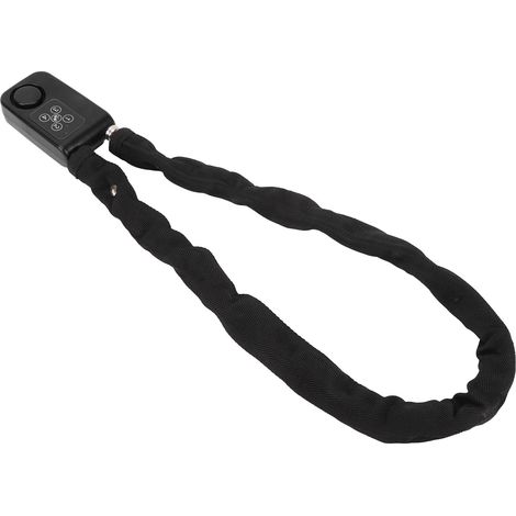 Antivol de vélo avec télécommande, alarme antivol par vibration, résistant à l'eau, en acier inoxydable, câble antivol à code, noir. (1/5)
