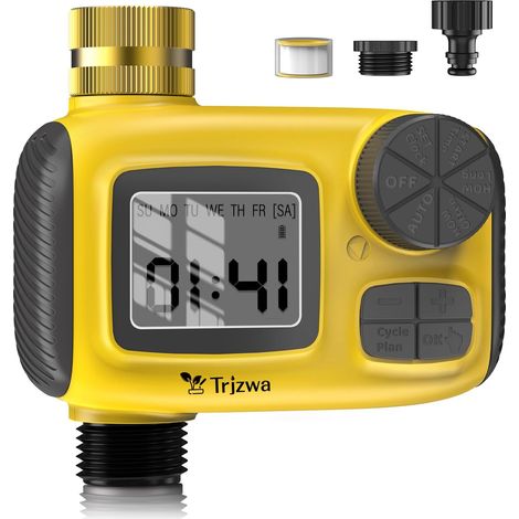 Automatic Watering Timer 2026, LCD Garden Timer Easy Manual Button for Irrigation System, Lawn, Balcony, Flower Pot, Plants, Terrace, Greenhouse, Ideal Holiday (1/5)