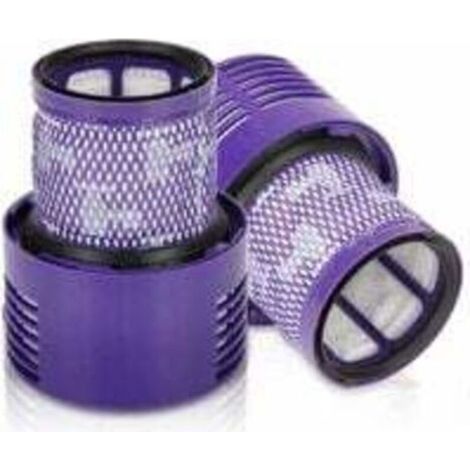 Lot de 2 filtres de rechange lavables et réutilisables pour brosse de nettoyage Dyson V10 Cyclone Animal Absolute Total Clean Pro Extra Cordless