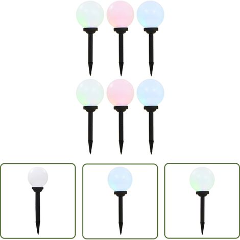 The Living Store Außen-Solarlampen 6 Stk. LED Kugel 20 cm RGB - Outdoor-Beleuchtung - Solarleuchte - Gartenbeleuchtung - Terrasse Beleuchten - Wegbeleuchtung (1/5)