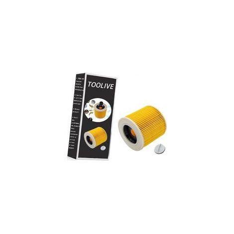 Lot de 4 filtres à cartouche + 4 vis de fermeture supplémentaires - Pour aspirateur Kärcher WD3 Premium WD2 WD3 WD 3 MV3 WD 3 P - Kit d'extension remplace 6.414-552.0, 6.414-772.0 (1/5)