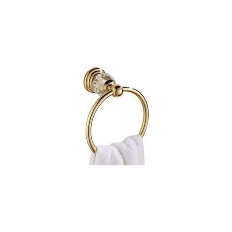 Pendentif de salle de bain en cristal plaqué or, anneau de serviette de salle de bain en acier inoxydable, poinçonné pour salle de bain et cuisine (1/5)