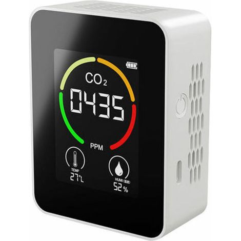 Détecteur de gaz Détecteur de dioxyde de carbone CO2 affichage de la température et de l'humidité détecteur de qualité de l'air portable domestique (1/4)