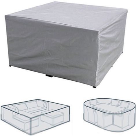 Rechteckige Schutzhülle für Gartenmöbel, aus Polyester, wasserdicht, staubdicht, UV-beständig, für Gartenstühle oder -tische (Abmessungen: 366 x 220 x 120 cm)