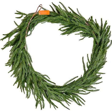 Guirlande de Noël 1828 mm, Sapin de Norfolk réaliste, Verdure artificielle toucher réel, Déco festive intérieur/extérieur, Idéale table, cheminée et manteau. (1/5)