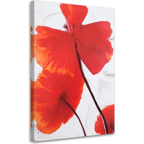 Tableau sur toile Coquelicot Rouge Nature 40x60 (1/5)