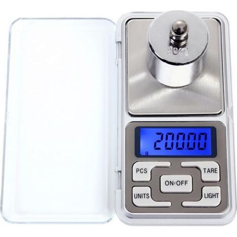 Digitale Taschenwaage, Genauigkeit 200 g/0,01 g, mit Tara-Funktion und LCD-Bildschirm  Geeignet als Präzisionswaage für die Küche, zum Wiegen von Gold, Münzen und Lebensmitteln.