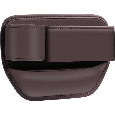 Scatola Portaoggetti In Pelle Pu, Organizer Per Riempire Lo Spazio Del Sedile Per Telefoni Cellulari, Portafogli, Carte, Monete, Tazze, Stessa Direzione (Marrone + Portabicchieri Anteriore Per Auto)