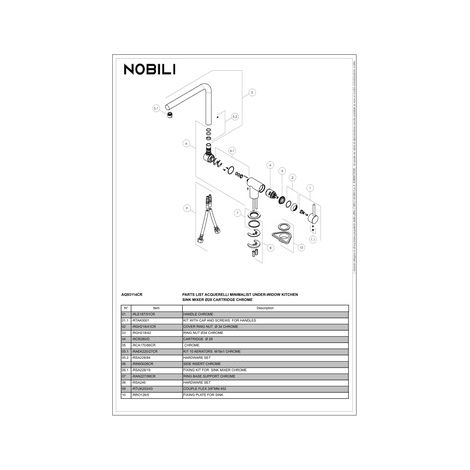 Einhand-Spültischbatterie Acquerellif.UF-Mont. Hebel seitl. verchromt Nobili