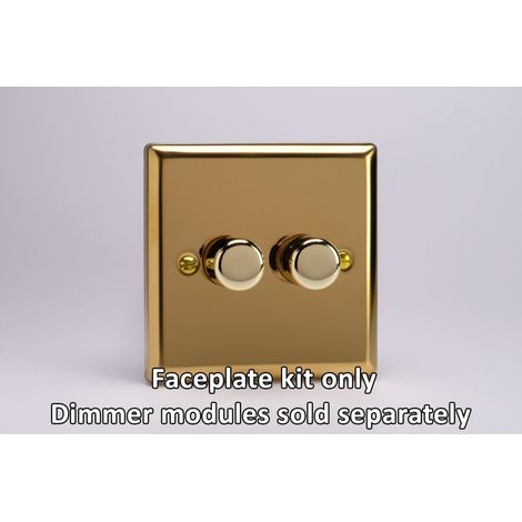Varilight 2-Gang Matrix Kit for Rotary Dimmers - Victorian Brass