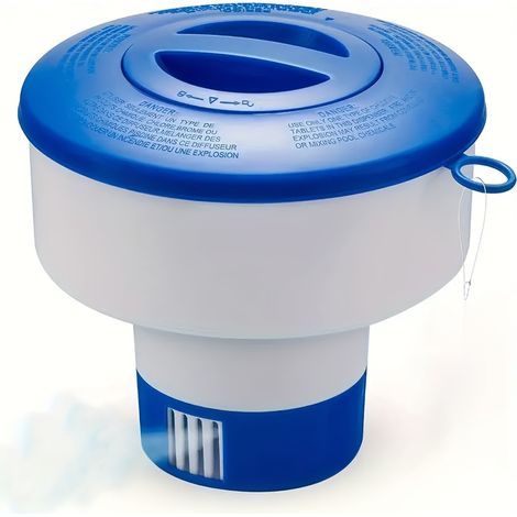 Distributeur de pastilles de chlore flottantes de 7 pouces pour piscines, avec évents de débit réglables [capacité de 3 pastilles] (1/5)
