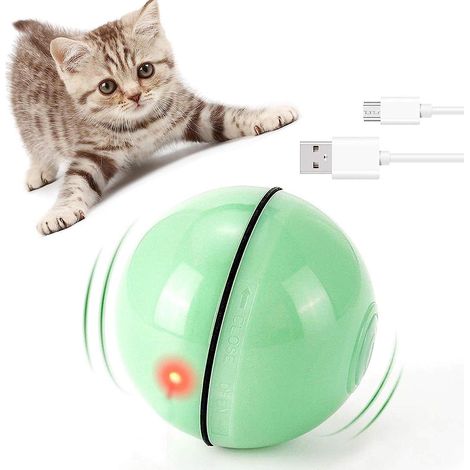 Balle interactive rechargeable pour chat, jouet interactif pour chat, rotation automatique à 360° avec LED (1/5)