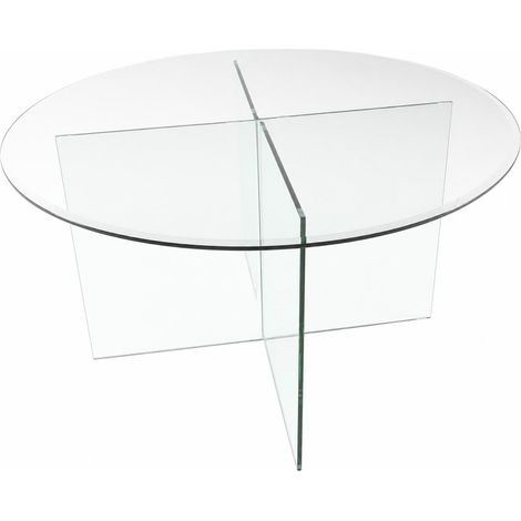 Table à manger ronde en verre transparent - transparent (1/5)