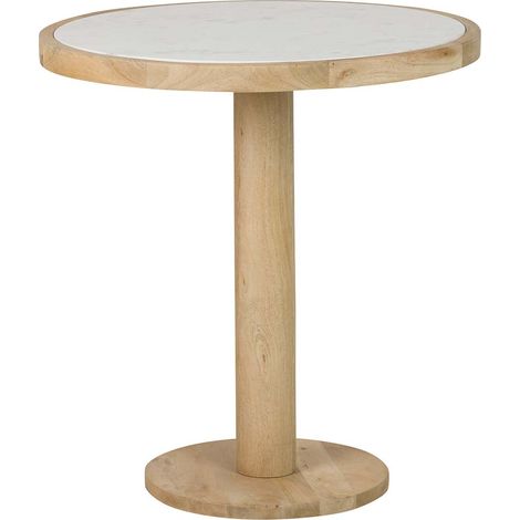 Table à manger en bois de manguier et marbre 70 x 70 x 75 cm