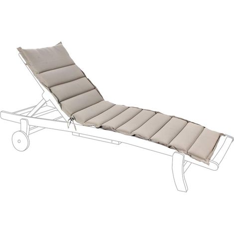 Graues, gestepptes Sonnenliege Kissen 190 x 63 cm für den Einsatz im Garten und im Freien